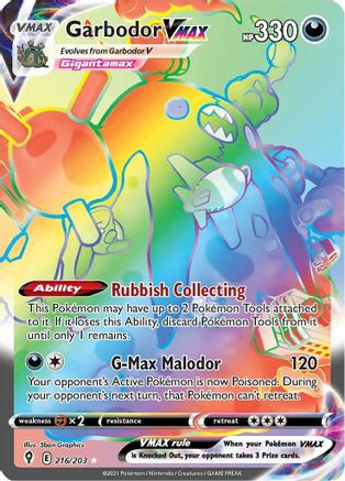 Garbodor VMAX (Secret) (216)/203 Secret Rare Holofoil