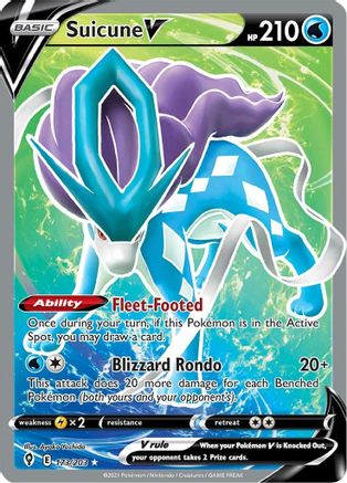 Suicune V (Full Art) (173)/203 Ultra Rare Holofoil