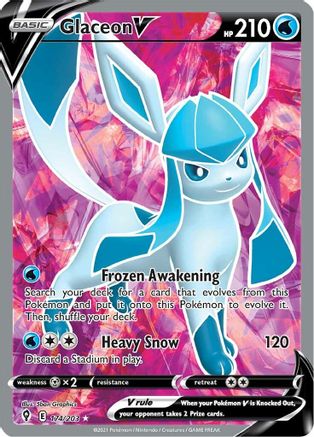 Glaceon V (Full Art) (174)/203 Ultra Rare Holofoil