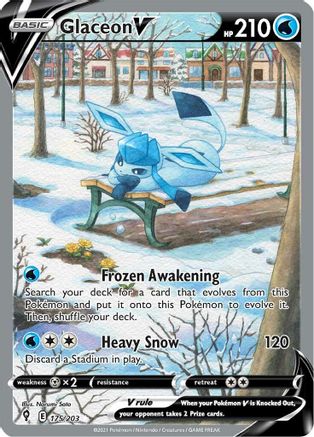 Glaceon V (Alternate Full Art) (175)/203 Ultra Rare Holofoil