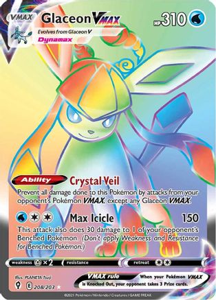 Glaceon VMAX (Secret) (208)/203 Secret Rare Holofoil