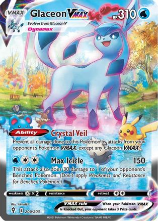 Glaceon VMAX (Alternate Art Secret) (209)/203 Secret Rare Holofoil