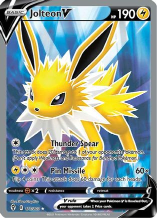 Jolteon V (Full Art) (177)/203 Ultra Rare Holofoil