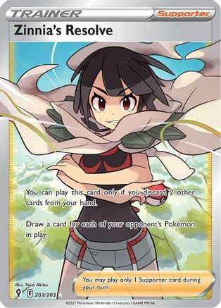 Zinnia's Resolve (Full Art) (203)/203 Ultra Rare Holofoil