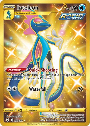 Inteleon (Secret) (227)/203 Secret Rare Holofoil