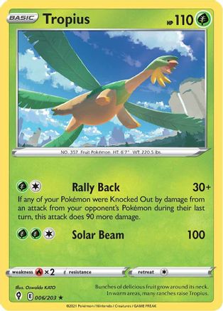 Tropius (6)/203 Rare Reverse Holofoil