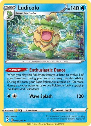 Ludicolo (34)/203 Holo Rare Holofoil