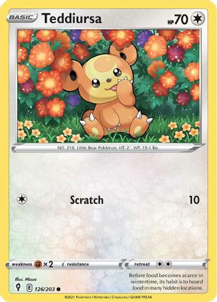 Teddiursa (126)/203 Common Reverse Holofoil