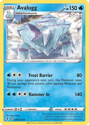 Avalugg (45)/203 Uncommon Reverse Holofoil