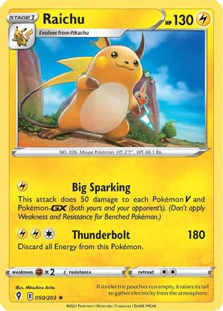 Raichu (50)/203 Holo Rare Reverse Holofoil
