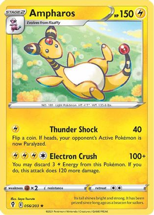 Ampharos (56)/203 Rare Reverse Holofoil