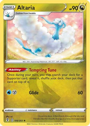 Altaria (106)/203 Rare Reverse Holofoil