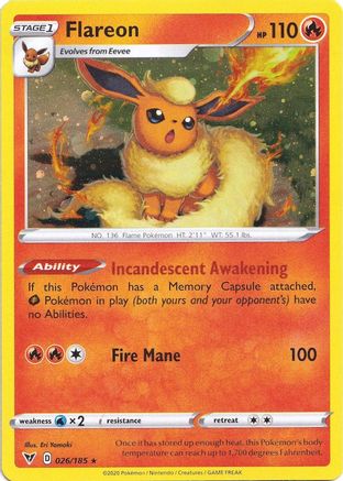Flareon - 026/185 (Cosmos Holo) (26) Promo Holofoil