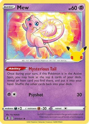 Mew (11)/25 Holo Rare Holofoil