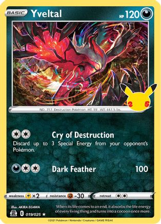 Yveltal (19)/25 Holo Rare Holofoil