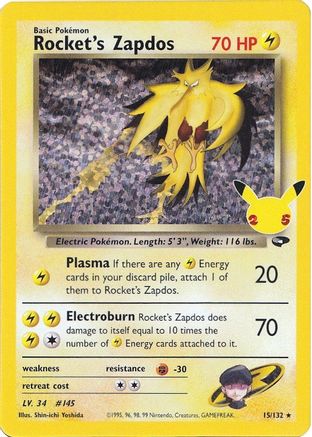 Rocket's Zapdos (15) Classic Collection Holofoil