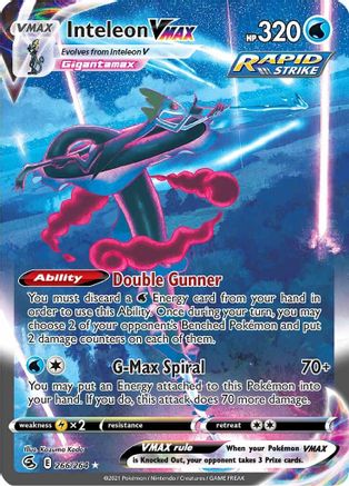Inteleon VMAX (Alternate Art Secret) (266)/264 Secret Rare Holofoil (Cabinet-NM)