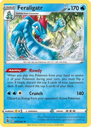 Feraligatr (57)/264 Holo Rare Reverse Holofoil