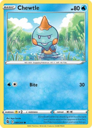 Chewtle (80)/264 Common Reverse Holofoil
