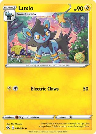 Luxio (92)/264 Uncommon Reverse Holofoil