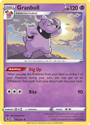 Granbull (116)/264 Rare Reverse Holofoil