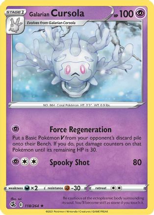 Galarian Cursola (118)/264 Rare Reverse Holofoil