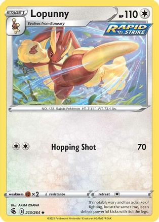 Lopunny (213)/264 Uncommon Reverse Holofoil