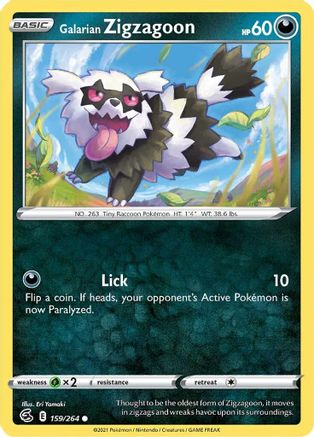 Galarian Zigzagoon (159)/264 Common Reverse Holofoil