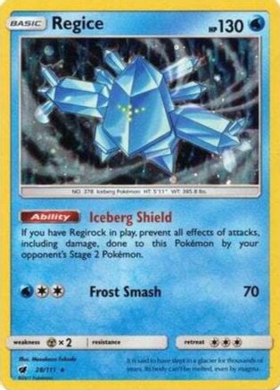 Regice - 28/111 (Cosmos Holo) (28) Promo Holofoil