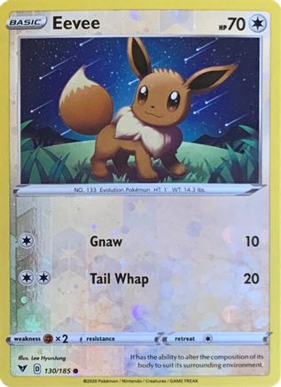 Eevee - 130/185 (Reverse Cosmos Holo) (130) Common Reverse Holofoil