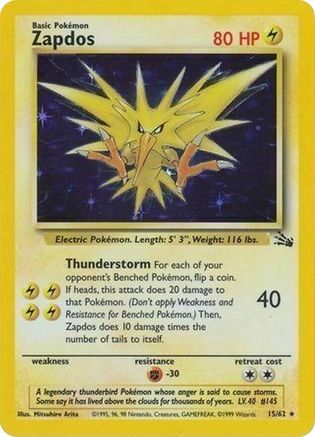Zapdos - 15/62 (Cosmos Holo) (15) Promo Holofoil