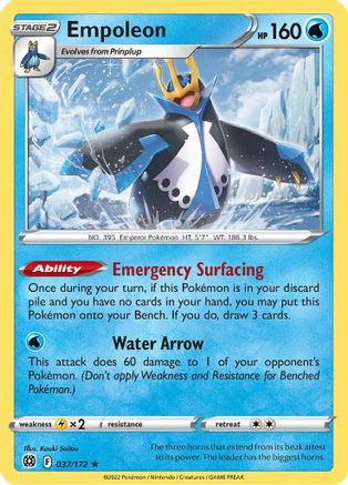 Empoleon (37)/172 Holo Rare Reverse Holofoil
