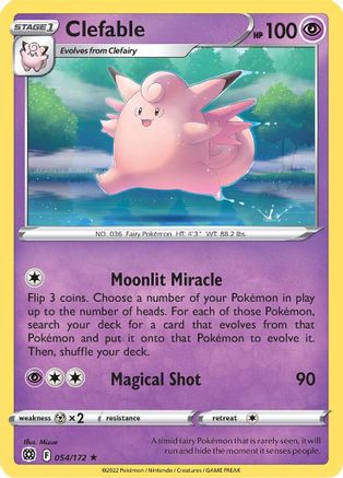 Clefable (54)/172 Rare Reverse Holofoil