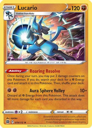 Lucario (79)/172 Holo Rare Reverse Holofoil