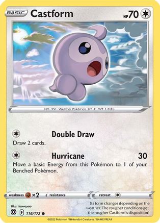 Castform (116)/172 Common Reverse Holofoil