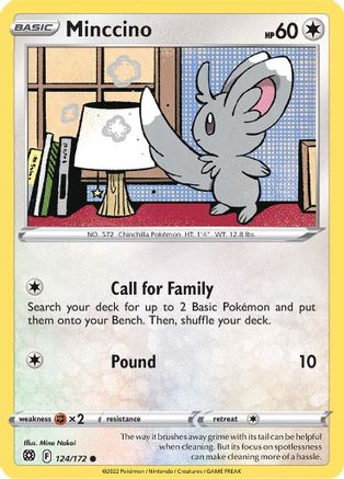 Minccino (124)/172 Common Reverse Holofoil