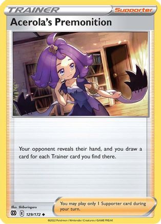 Acerola's Premonition (129)/172 Uncommon Reverse Holofoil
