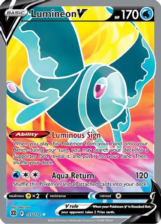 Lumineon V (Full Art) (155)/172 Ultra Rare Holofoil