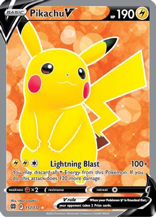 Pikachu V (Full Art) (157)/172 Ultra Rare Holofoil