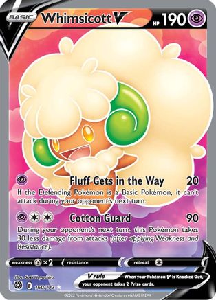 Whimsicott V (Full Art) (160)/172 Ultra Rare Holofoil