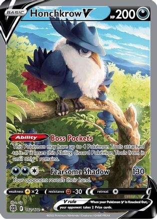 Honchkrow V (Alternate Full Art) (162)/172 Ultra Rare Holofoil