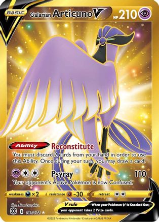Galarian Articuno V (Secret) (181)/172 Secret Rare Holofoil