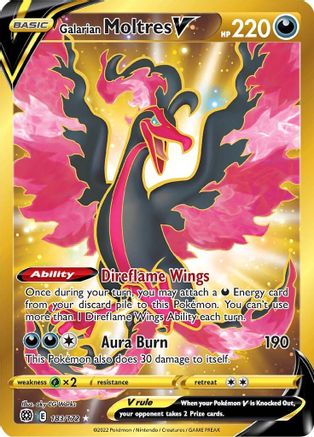 Galarian Moltres V (Secret) (183)/172 Secret Rare Holofoil