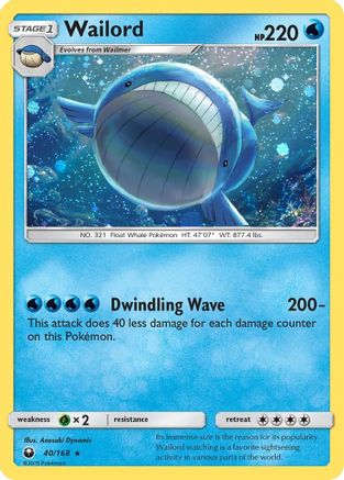 Wailord - 40/168 (Cosmos Holo) (40) Promo Holofoil