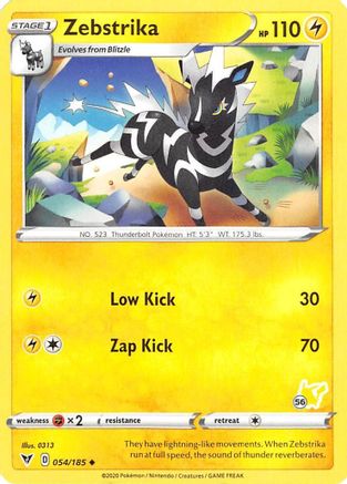 Zebstrika - 054/185 (#56 Pikachu Stamped) (54) Promo