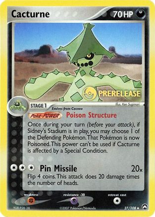 Cacturne - 27/108 (Prerelease) (27) Promo