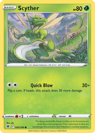 Scyther (005) (5)/189 Common Reverse Holofoil