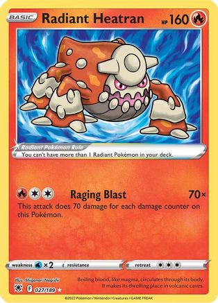 Radiant Heatran (27)/189 Radiant Rare Holofoil