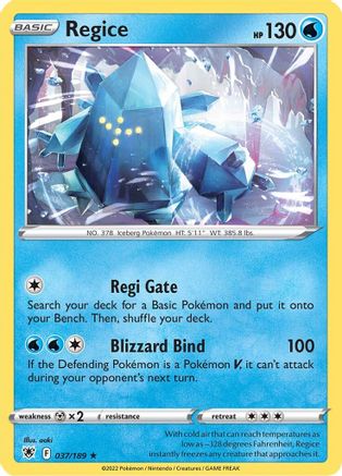 Regice (37)/189 Rare Reverse Holofoil