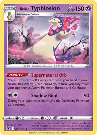 Hisuian Typhlosion (52)/189 Holo Rare Holofoil